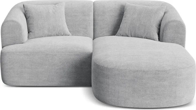 Светлосив ъглов диван от рипсено кадифе (десен ъгъл) Campi – Cosmopolitan Design