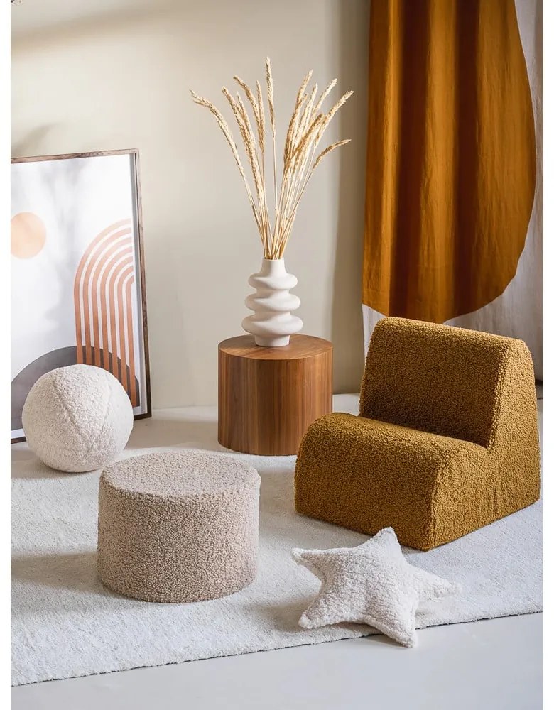 Кафяв детски стол от букле Cloud – Wigiwama