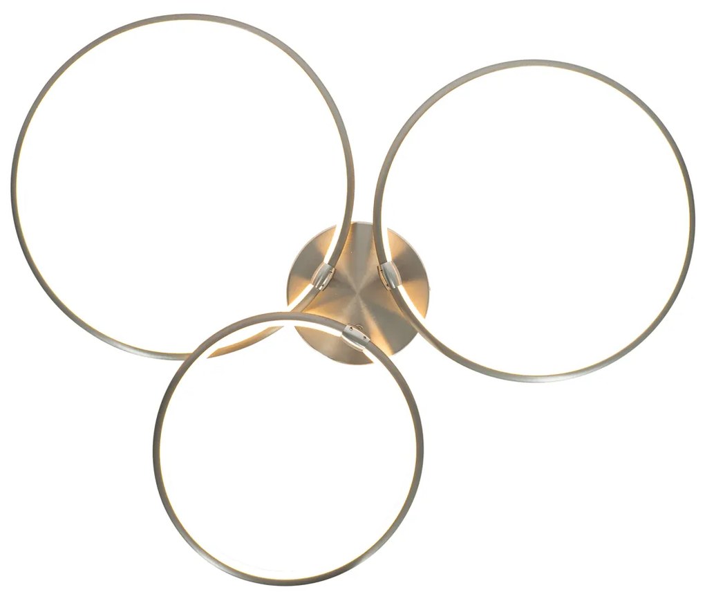 Таванна лампа от стомана с LED 3-степенна димираща 3-светлина - Joaniqa