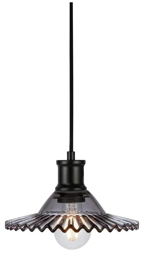 Черно висящо осветително тяло със стъклен абажур ø 21,5 cm Novia – Markslöjd