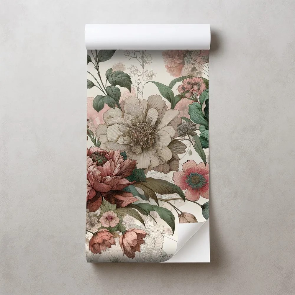 Самозалепващ тапет – Винтидж пастелни цветя