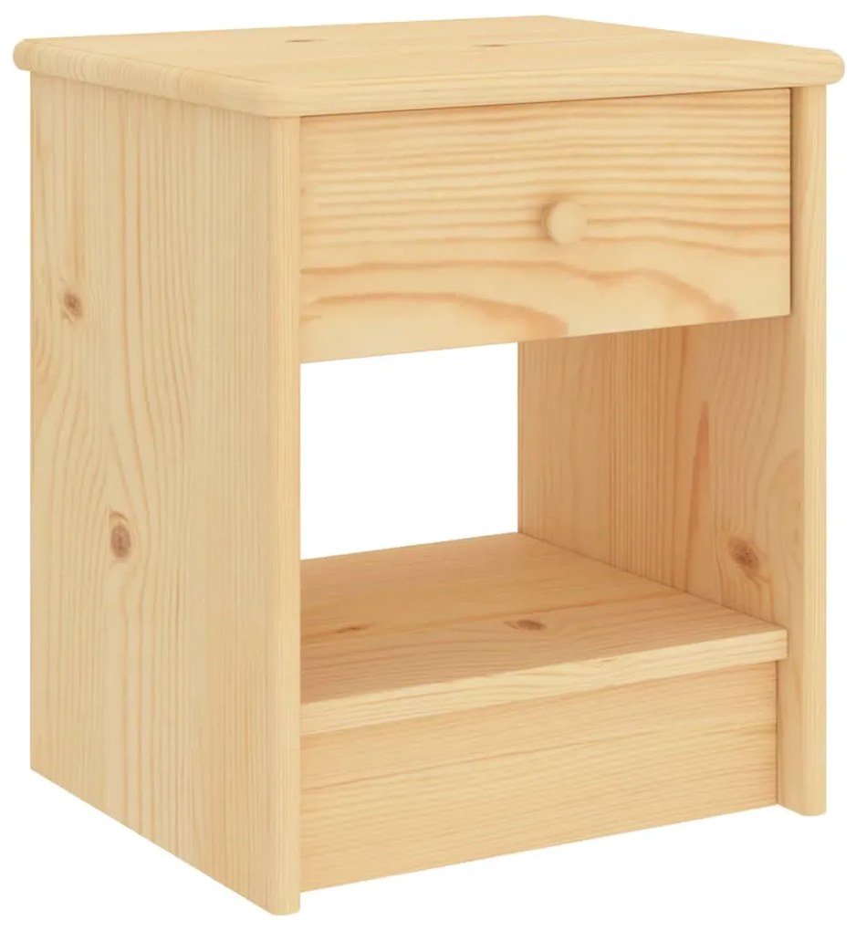 322221 vidaXL Нощно шкафче, естествен, 35x30x40 см, бор масив