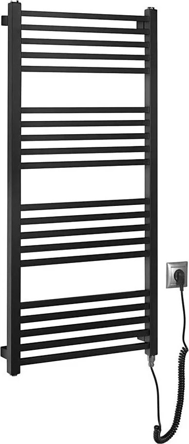 Sapho - Електрически сушилник за кърпи METRO-E 400 W 106 x 50 см, матово черно