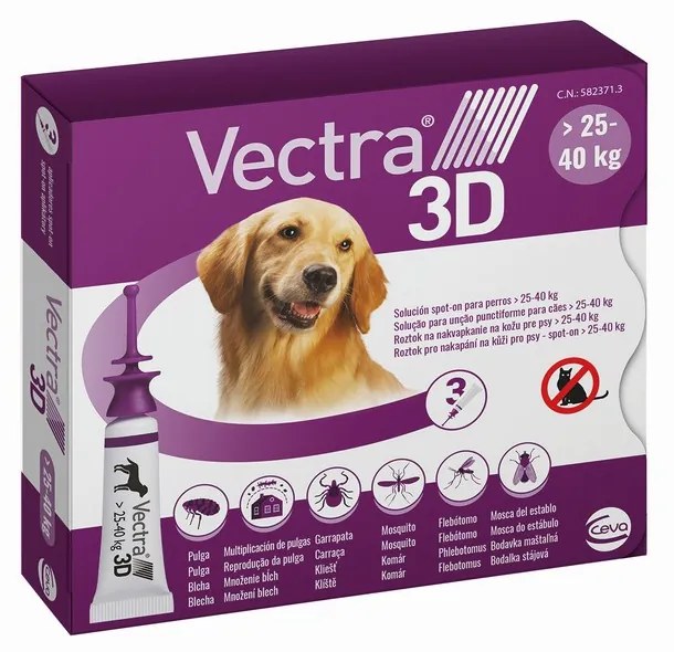 Пипета за Кучета Ceva 3D L 25-40 Kg 3 броя