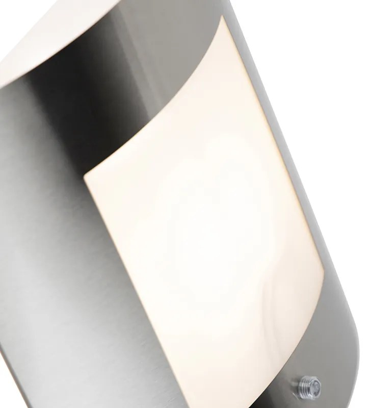 Външна стенна лампа стомана IP44 сензор за здрач - Emmerald