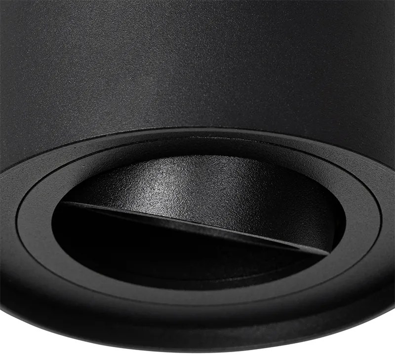 Модерен таванен прожектор черен въртящ се и наклоняващ се - Rondoo up