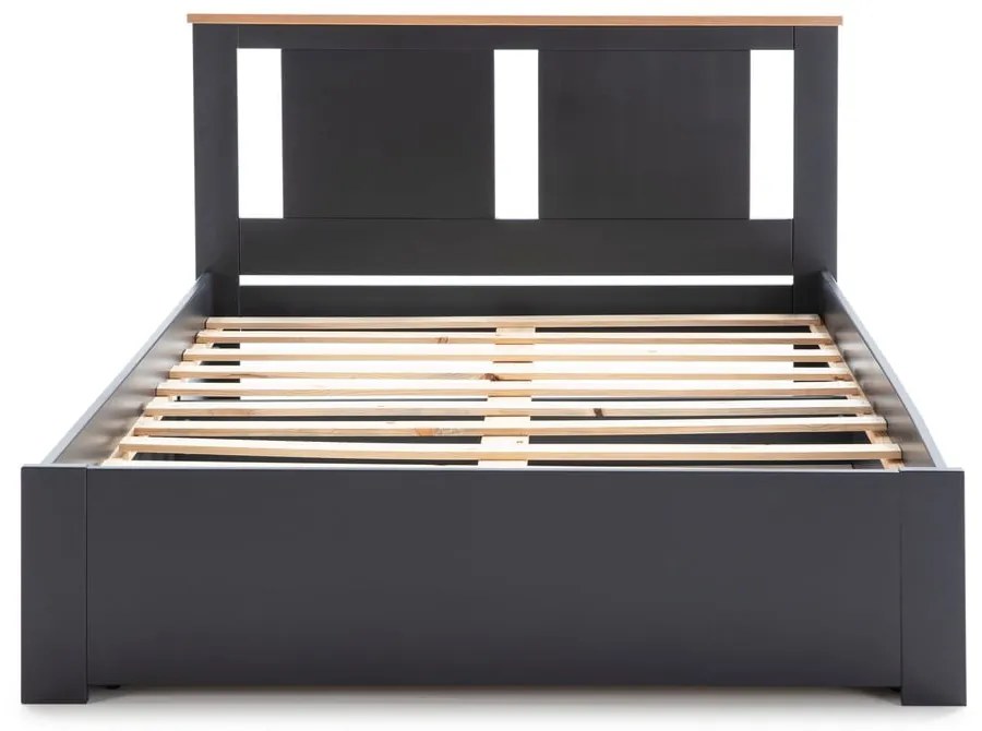 Тъмносиво двойно легло с решетка 140x190 cm Enara - Marckeric