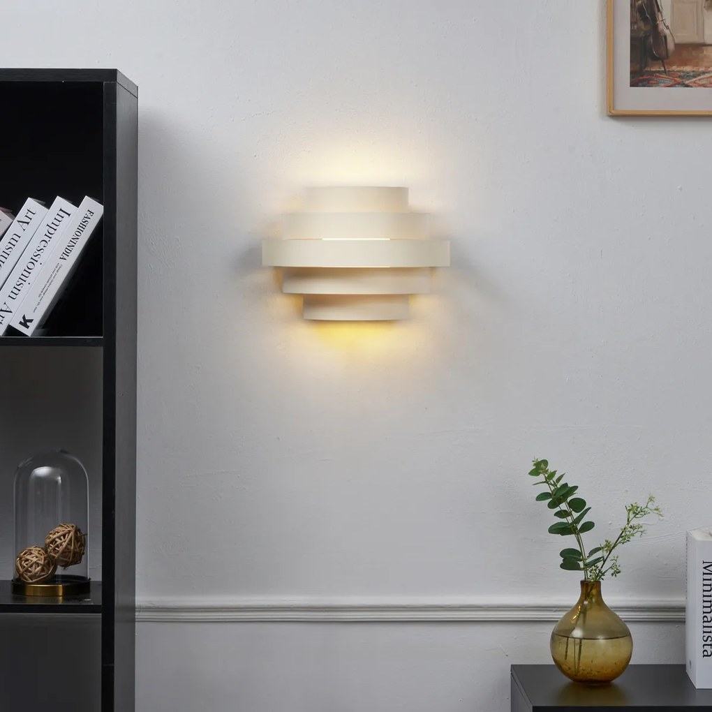 Модерна стенна лампа бежова с включен LED димируем в 3 стъпки - Lines