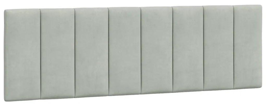 374675 vidaXL Мека табла за легло, светлосива, 160 см, кадифе