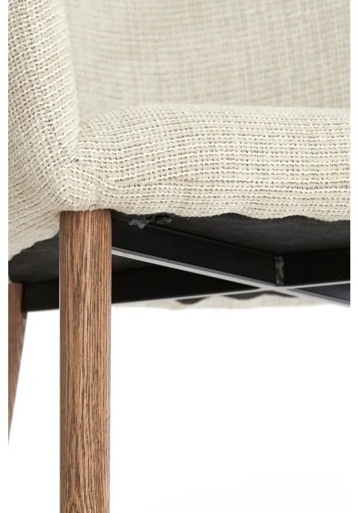 Бежови тапицирани трапезни столове в комплект с подлакътници 2 бр. Blaine – Light & Living