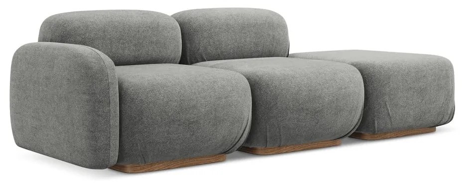 Сив модулна лежанка от букле (десен ъгъл) Ailani – Makamii