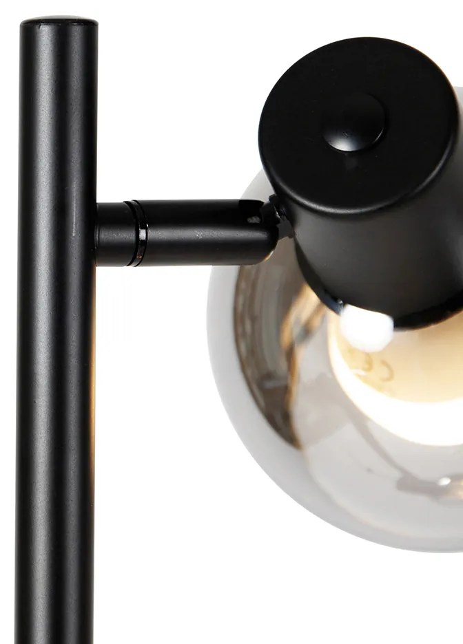 Интелигентна подова лампа черна с димно стъкло с 3 Wi-Fi P45 - Vidro