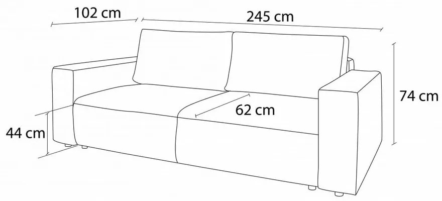 Светлорозов диван от велур 245 cm Nihad - Bobochic Paris
