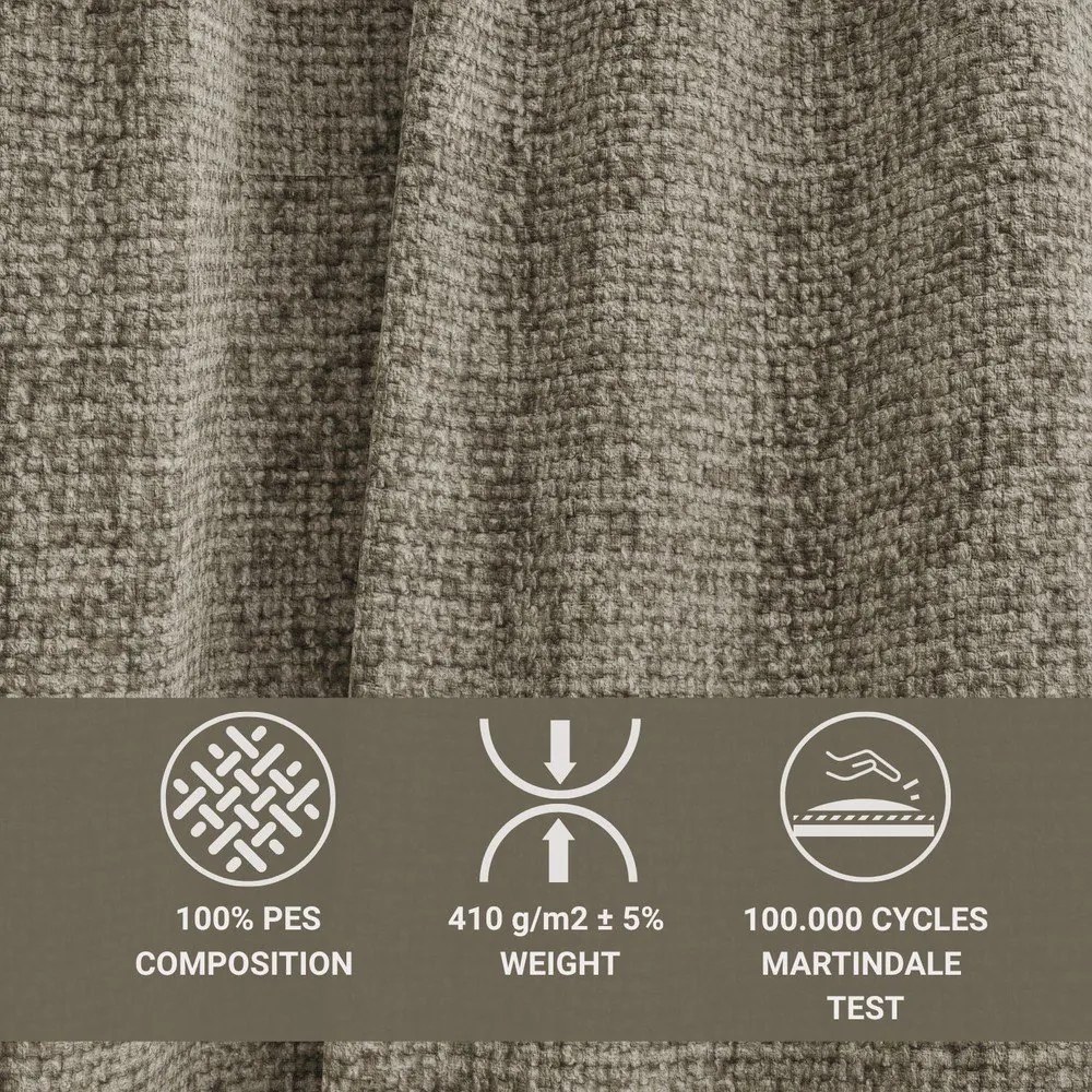 Кафяв шенилов сгъваем/с място за съхранение ъглов диван (ляв ъгъл/L форма) Tonga – Maison de Rêve