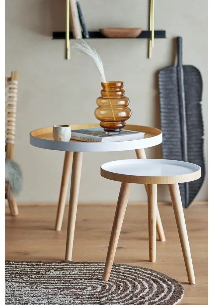 Бамбукови кръгли странични масички в комплект от 2 бр. ø 60 cm Cappuccino – Bloomingville