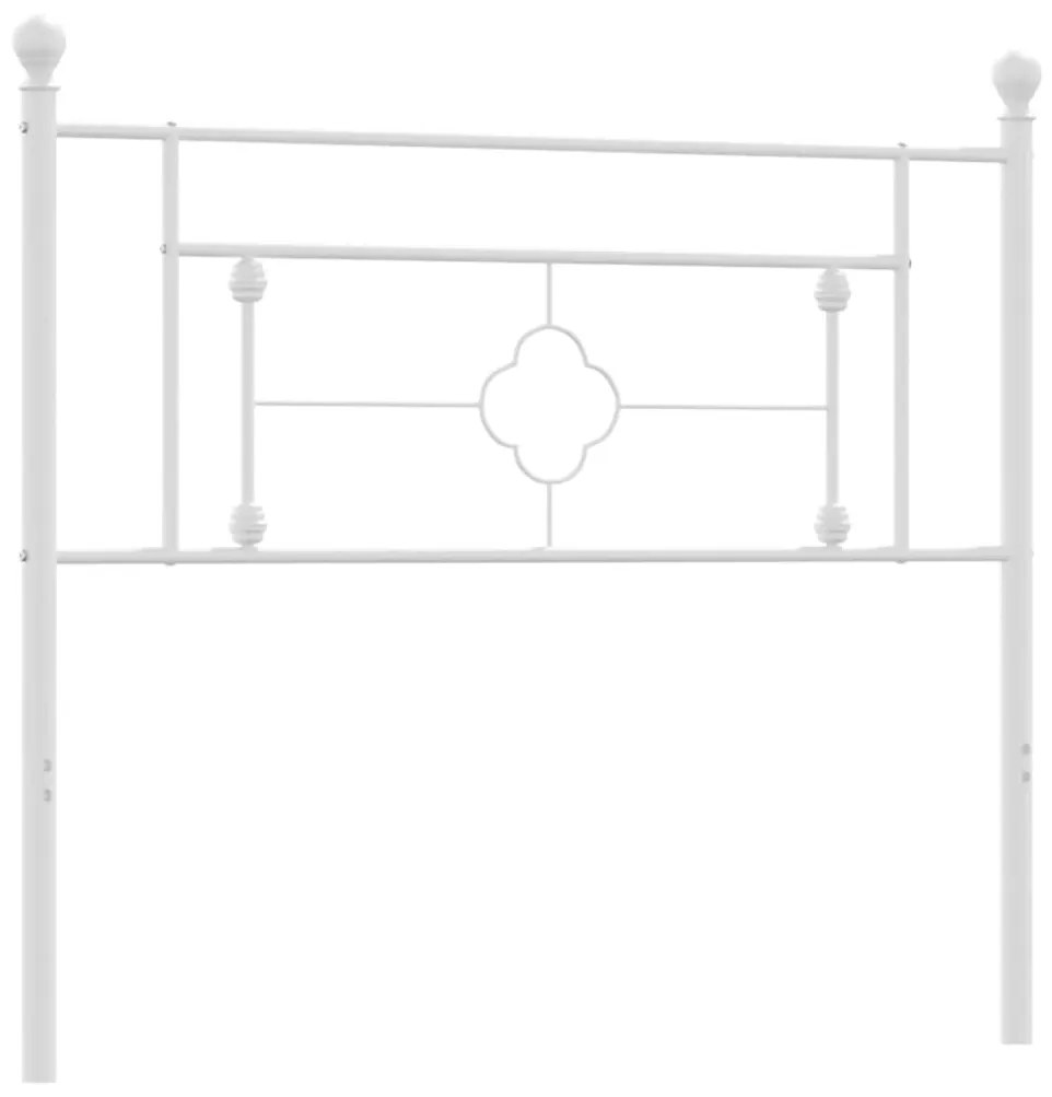 374418 vidaXL Метална табла за глава, бяла, 107 см