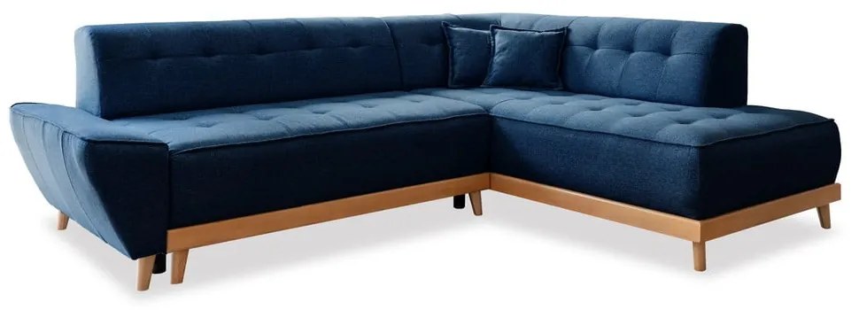 Морскосин ъглов разтегателен диван десен ъгъл Dazzling Daisy - Miuform