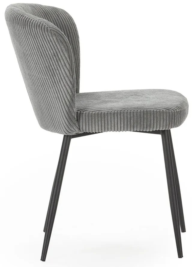 Сиви велурени трапезни столове в комплект 4 бр. Megan – Marckeric