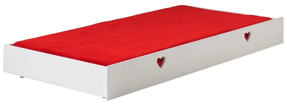 Бяло разтегателно детско легло от масивен бор с място за съхранение 90x200 cm AMORI – Vipack