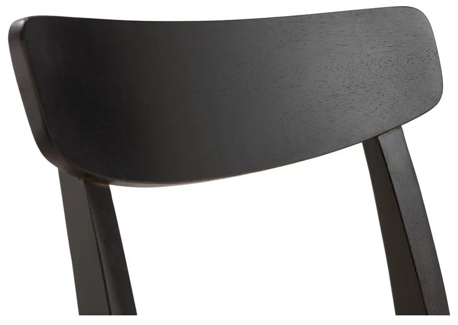 Черни трапезни столове в комплект 2 бр. от масивно каучуково дърво Biel – MOME