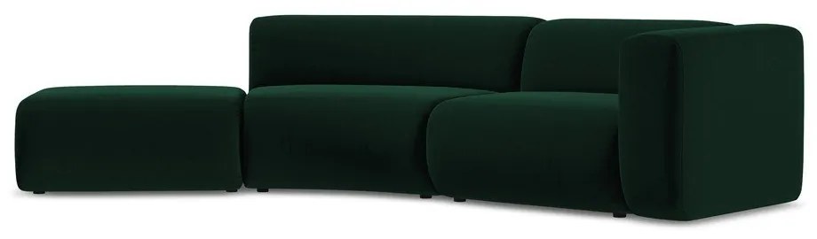 Тъмнозелен кадифен шезлонг (ляв ъгъл) Ekahi – Makamii