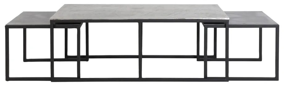 Метални масички за кафе в комплект от 3 бр. в черен и тъмносив цвят 50x120 cm Kumalu – Light & Living