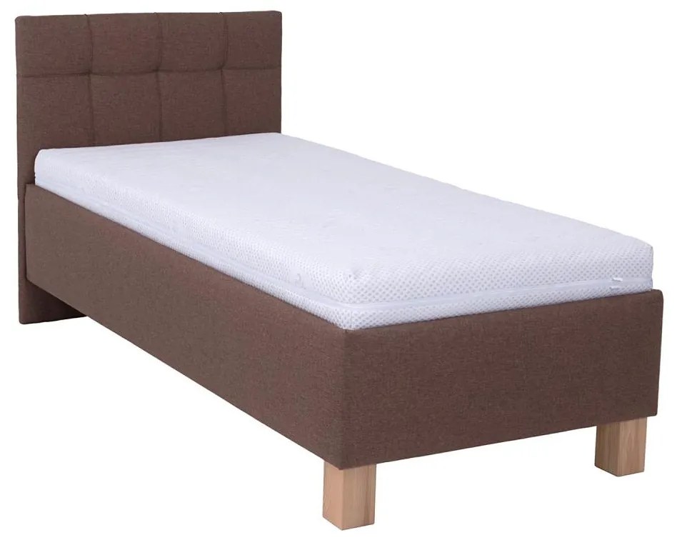 Тапицирано легло с място за съхранение без матрак MARIA ONE 90x200 см кафяв