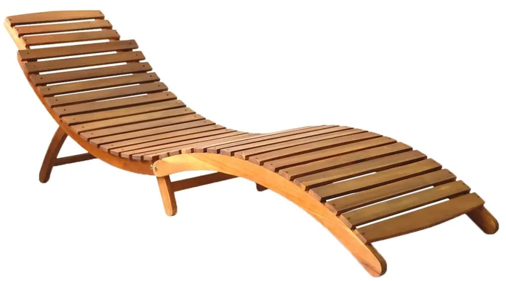 46650 vidaXL Шезлонг, акациево дърво масив, кафяв