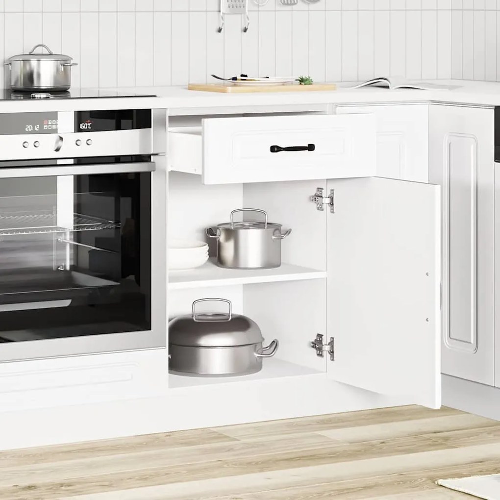 853477 vidaXL Кухненски шкаф, "Kalmar", бял, инженерно дърво