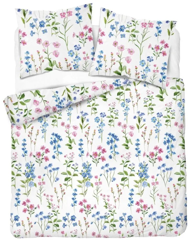 Топло фланелено спално бельо с мотив на ливадни цветя 3 časti: 1ks 220x200 + 2ks 70x80