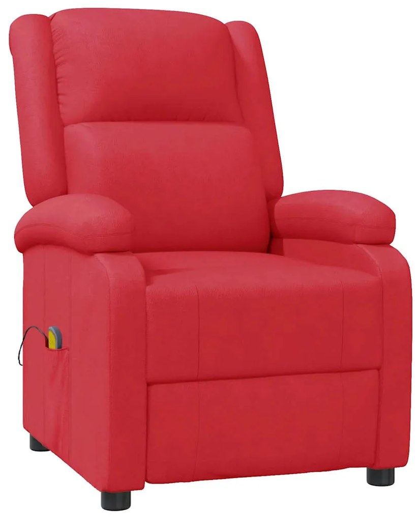 340167 vidaXL Масажен стол, червен, изкуствена кожа