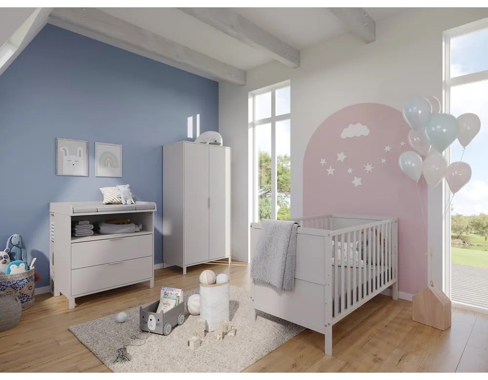 Кремаво детско креватче 70x140 cm от масивна дървесина Alkmaar – Germania