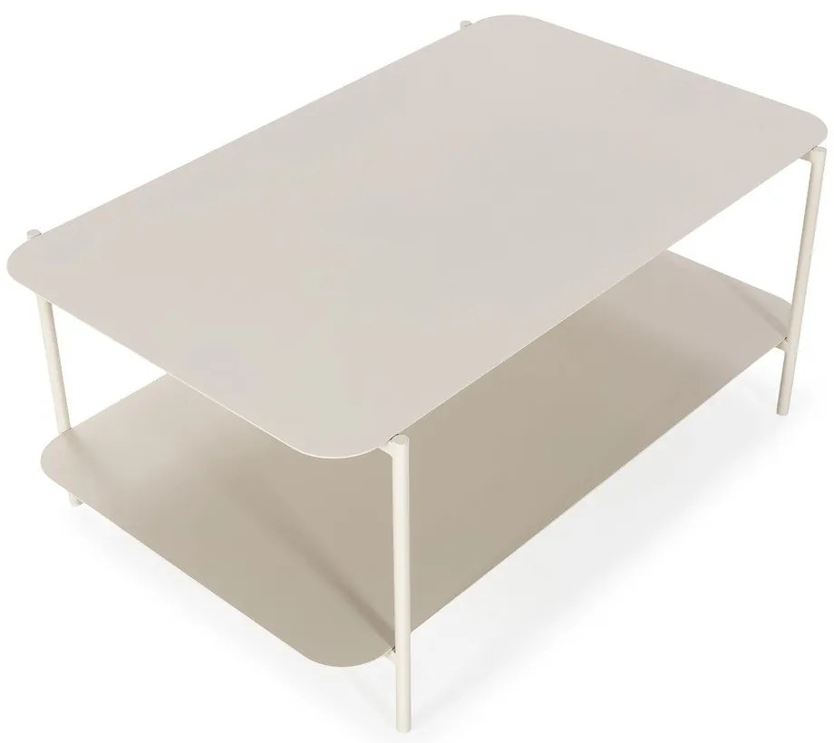 Кремава метална масичка за кафе 58x90 cm Beatrix – MOME