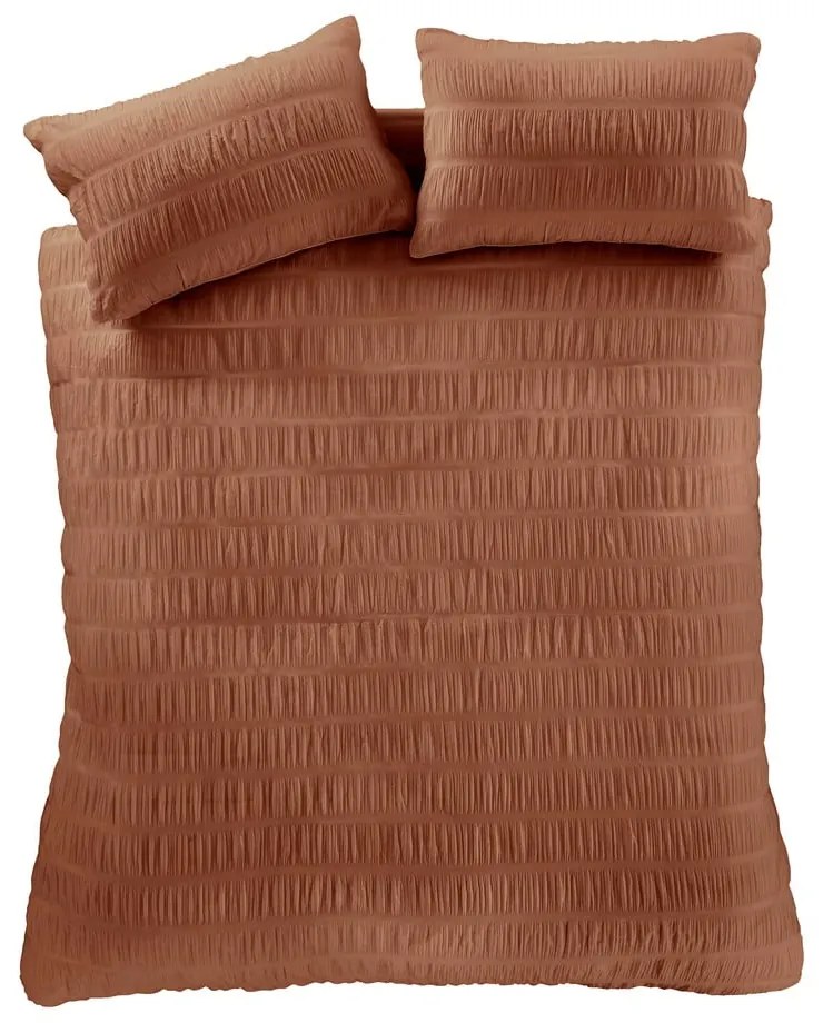 Оранжево единично спално бельо 135x200 cm Seesucker - Catherine Lansfield