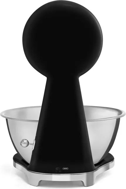 Кухненска везна Smeg KSF01BLWW, Аналогов и дигитален дисплей, До 5 кг/5 л, ТАРА, LED дисплей, Противоплъзгаща се основа, Автономия до 36 часа, Черен