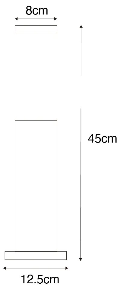 Умна външна стълбова лампа тъмно сива с опушено стъкло 45 см вкл. WiFi P45 - Malios