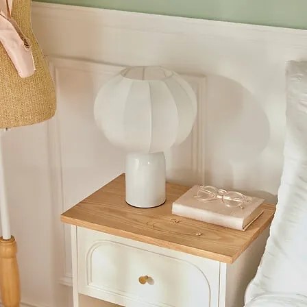 Настолна лампа atmosphera Tobie, Mетал, Бял, 33 cm