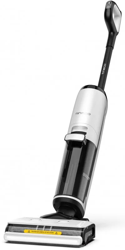 Вертикална прахосмукачка Tineco Floor One S7 Steam Plus 4В1, 240W, Сухо/Мокро, 0.7 л мръсна/0.8 л чиста, LED екран и осветление, Пара + сушене, Бял/черен