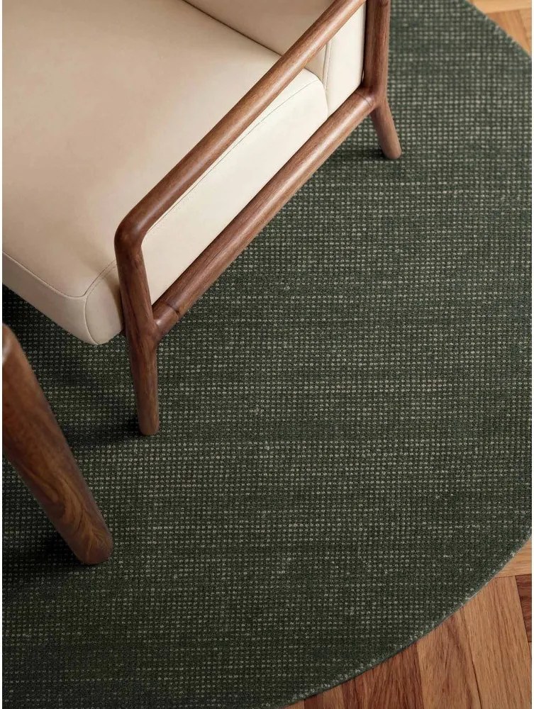 Тъмнозелен ръчно изработен вълнен кръгъл килим ø 200 cm Greenwich – Ted Baker