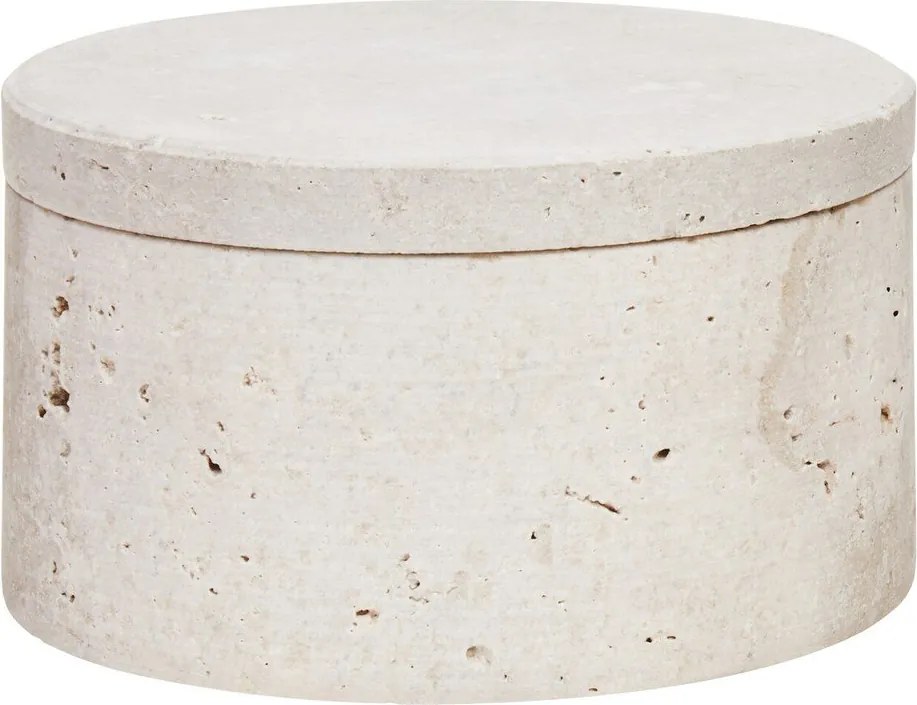 Декоративна каменна кутия за съхранение в естествен цвят ø 14x8 cm Tibor – Premier Housewares