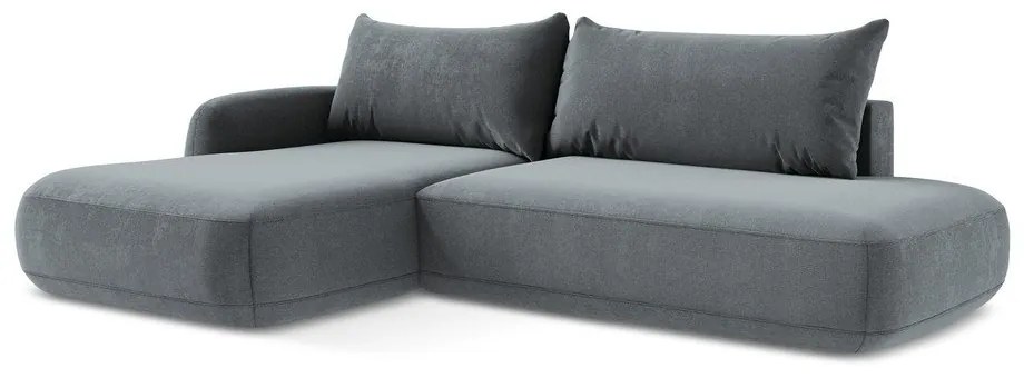 Сиво-син сгъваем ъглов диван (ляв ъгъл) Hale – Makamii