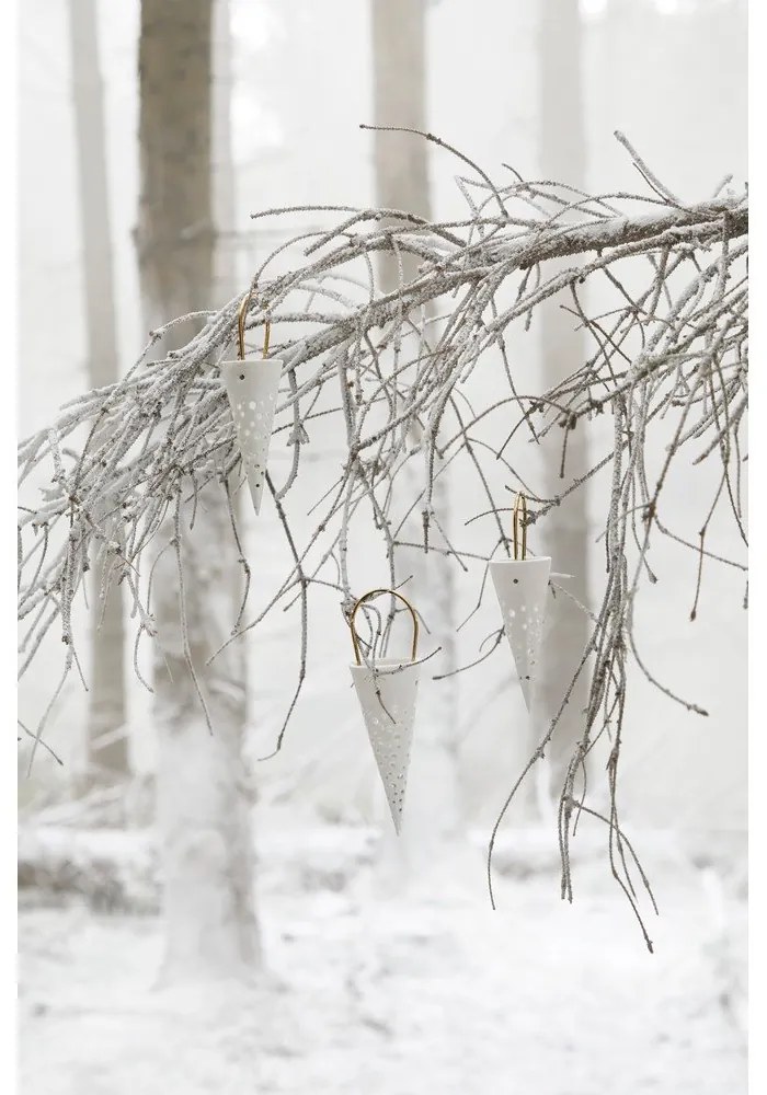 Бяла керамична висяща декорация Конус, височина 14,5 cm Nobili - Kähler Design