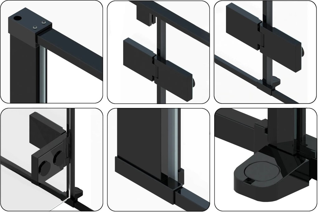 Душ кабина Rea Fargo Black matte 100x80