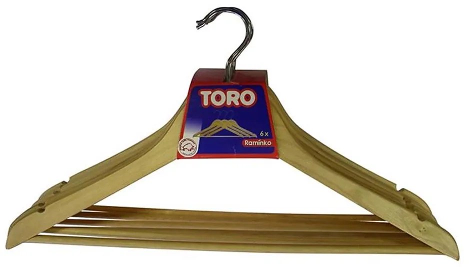 КОМПЛЕКТ 6 дървени закачалки 23x44,5 см