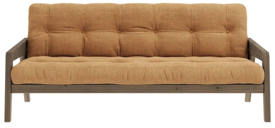 Разтегателен диван горчица 204 cm Grab Carob - Karup Design
