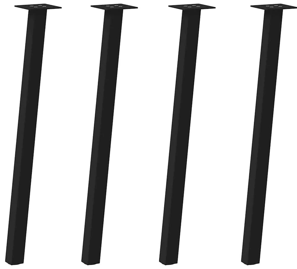 4012492 vidaXL Крака за конзолна маса, 4 бр., черни, 72 см, стомана