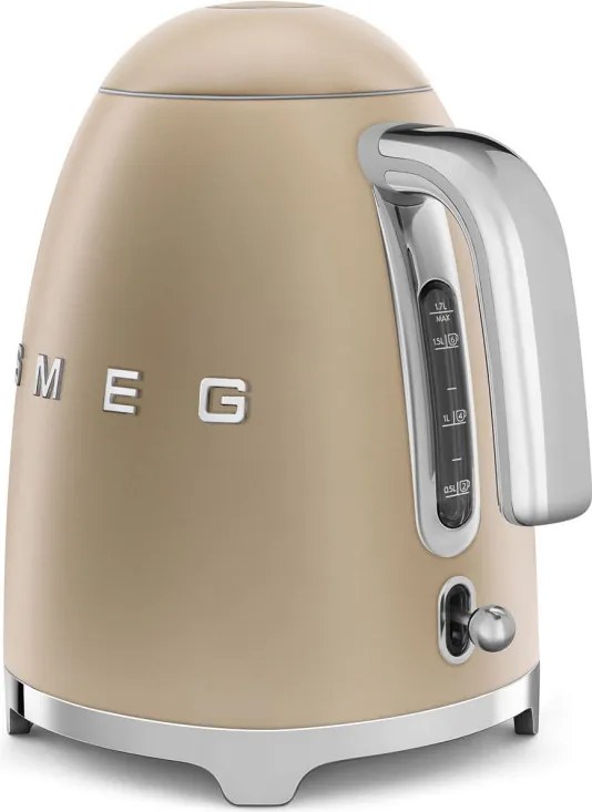 Електрическа кана SMEG KLF03CHMEU, 2400 W, 1.7 л, 360° основа, Матово покритие, Шампанско