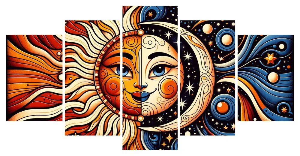 картини от 5 части – Слънце и луна