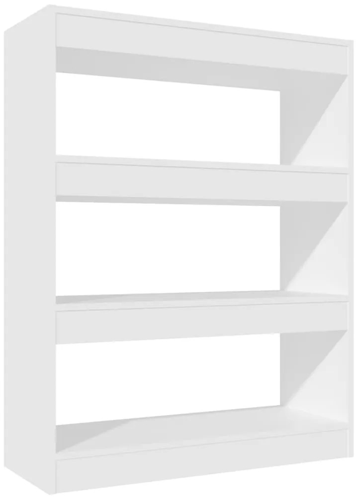 811700 vidaXL Библиотека/разделител за стая бяла 80x30x103 см инженерно дърво