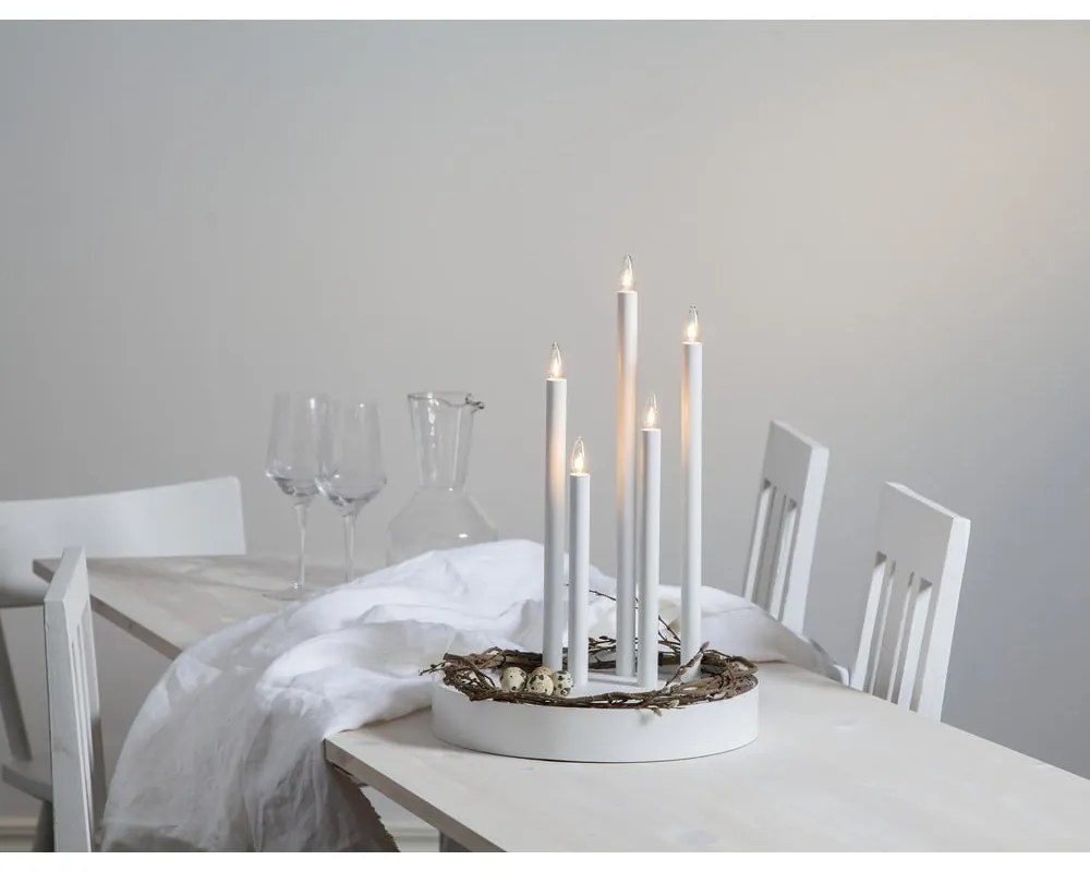 Бяла коледна LED свещ, височина 46 см Deco - Star Trading